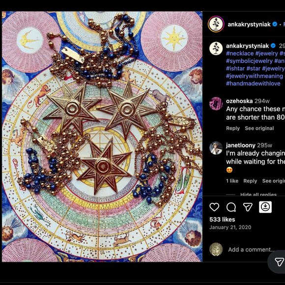 RARE! Star of Ishtar Inanna Necklace Polish Designer Anka Krystyniak - Picture 3 of 13